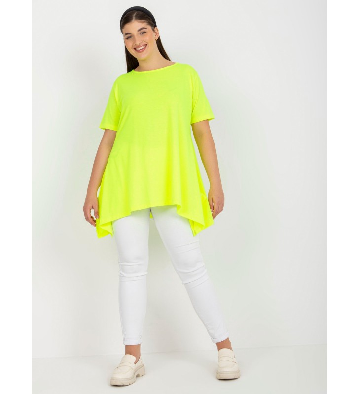 Bluzka plus size RV-BZ-7857.58 fluo żółty