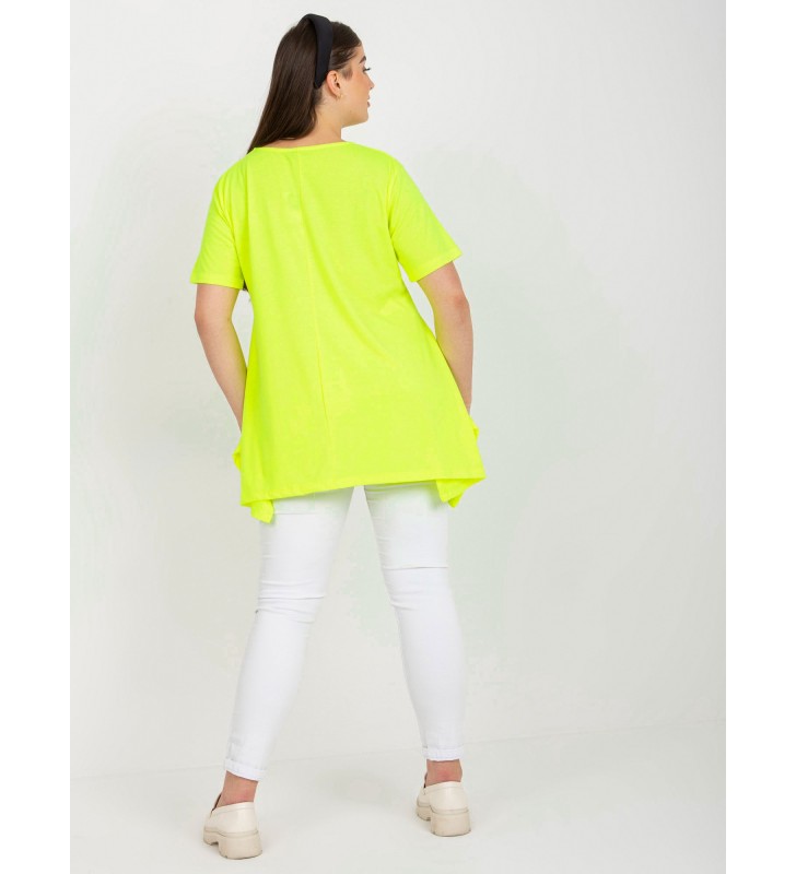 Bluzka plus size RV-BZ-7857.58 fluo żółty