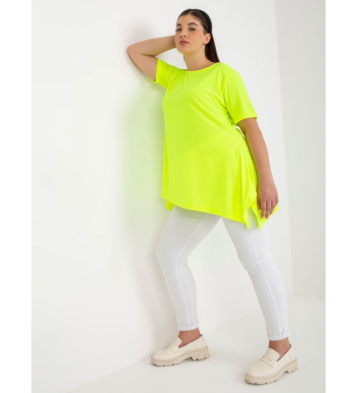 Bluzka plus size RV-BZ-7857.58 fluo żółty