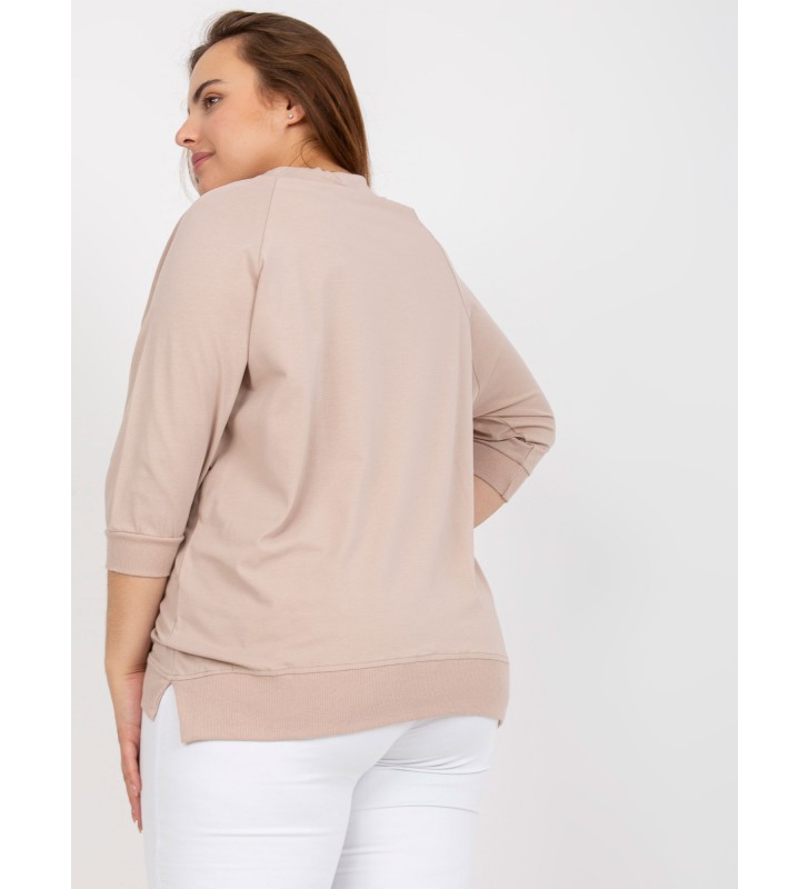 Bluzka plus size RV-BZ-7587.27P beżowy