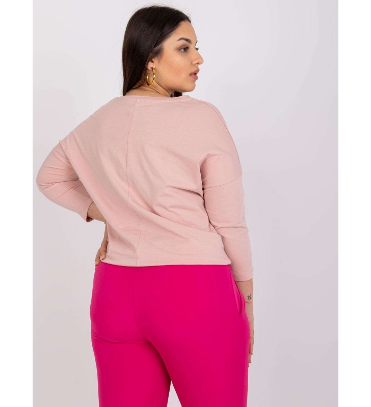 Bluzka plus size RV-BZ-7586.47P jasny różowy