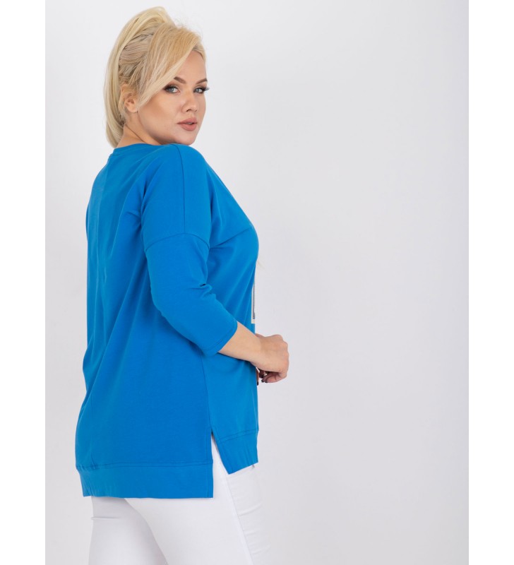 Bluzka plus size RV-BZ-7582.33X ciemny niebieski