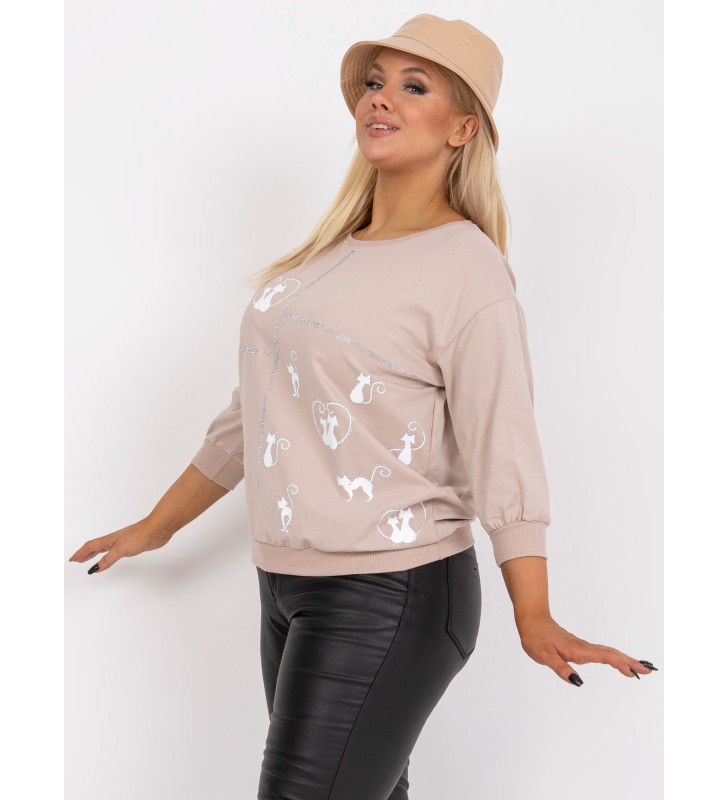 Bluzka plus size RV-BZ-7575.26P beżowy