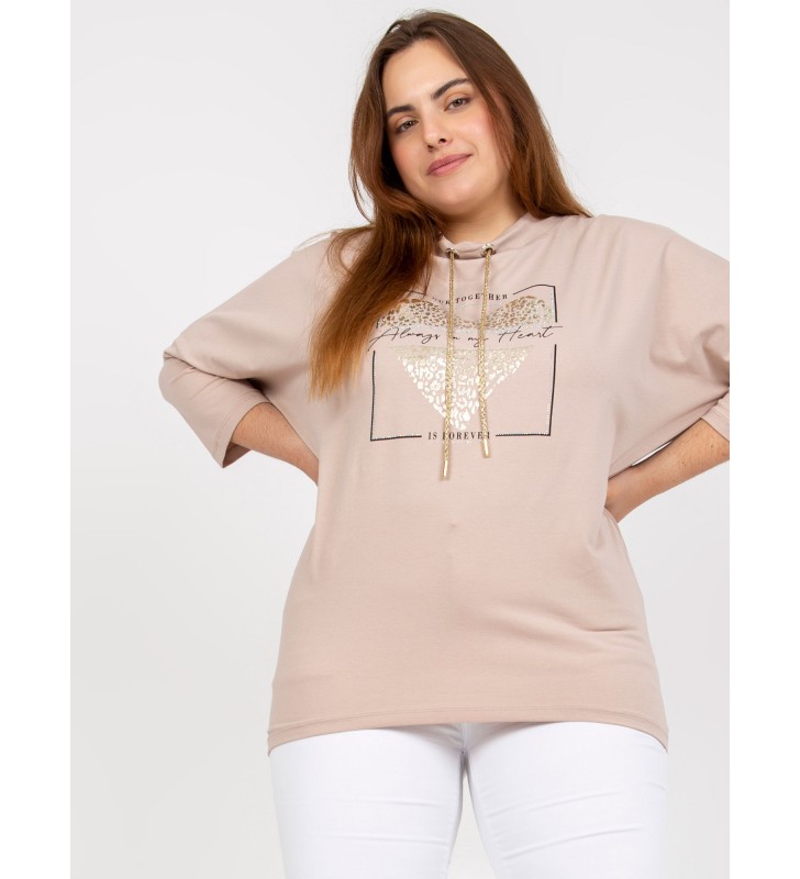 Bluzka plus size RV-BZ-7485.13P beżowy