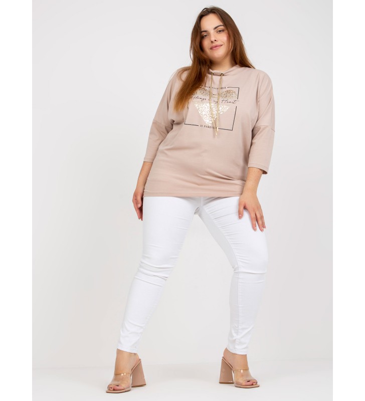 Bluzka plus size RV-BZ-7485.13P beżowy