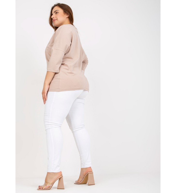 Bluzka plus size RV-BZ-7485.13P beżowy