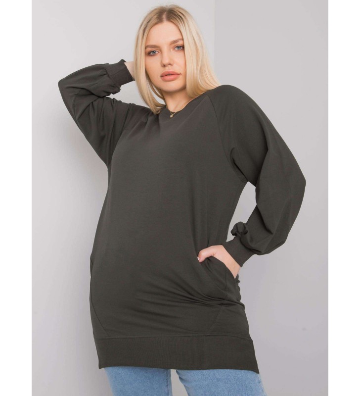 Bluzka plus size RV-BZ-7227.95 ciemny khaki