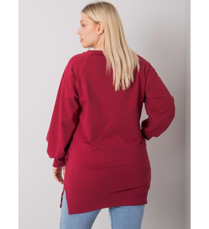 Bluzka plus size RV-BZ-7227.95 bordowy