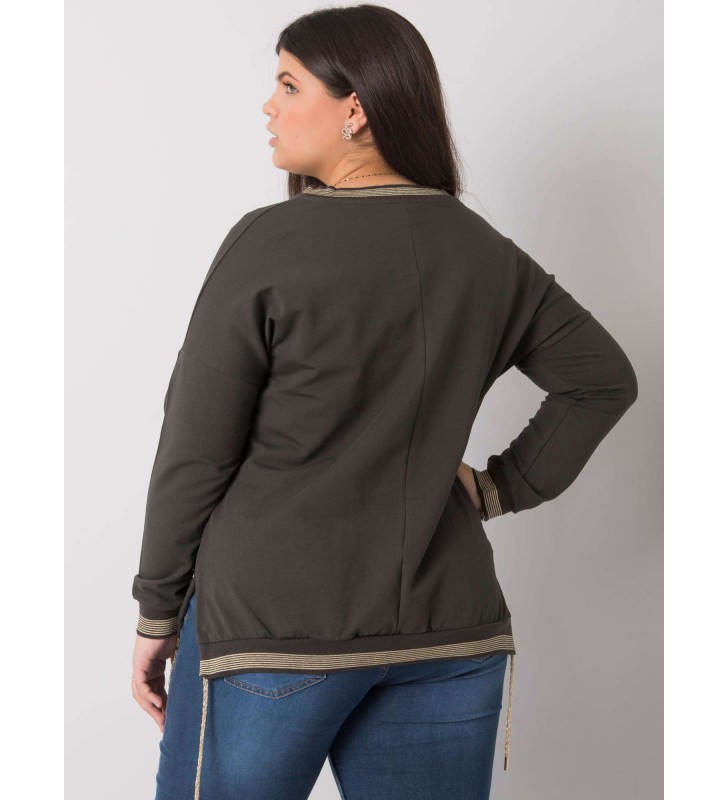 Bluzka plus size RV-BZ-7157.87P ciemny khaki