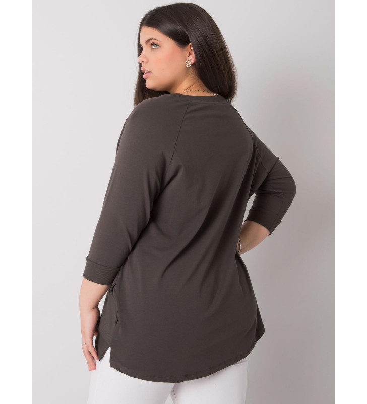 Bluzka plus size RV-BZ-7044.66P ciemny khaki