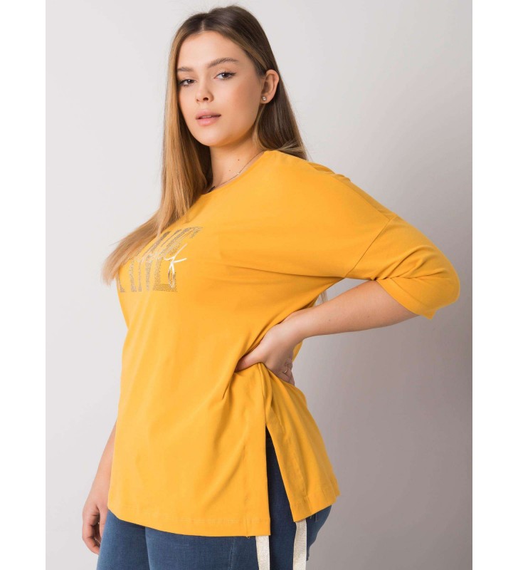 Bluzka plus size RV-BZ-6964.90P ciemny żółty