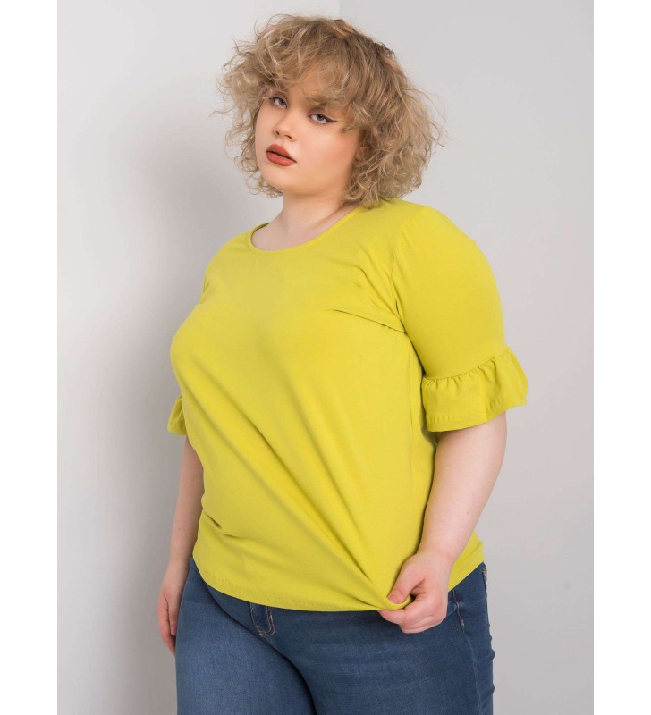 Bluzka plus size RV-BZ-6635.18X limonkowy