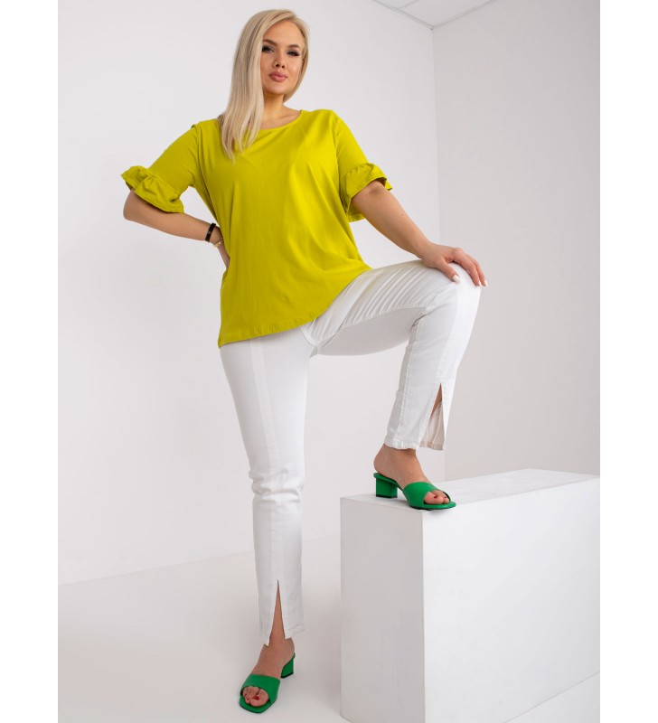 Bluzka plus size RV-BZ-6635.18X limonkowy