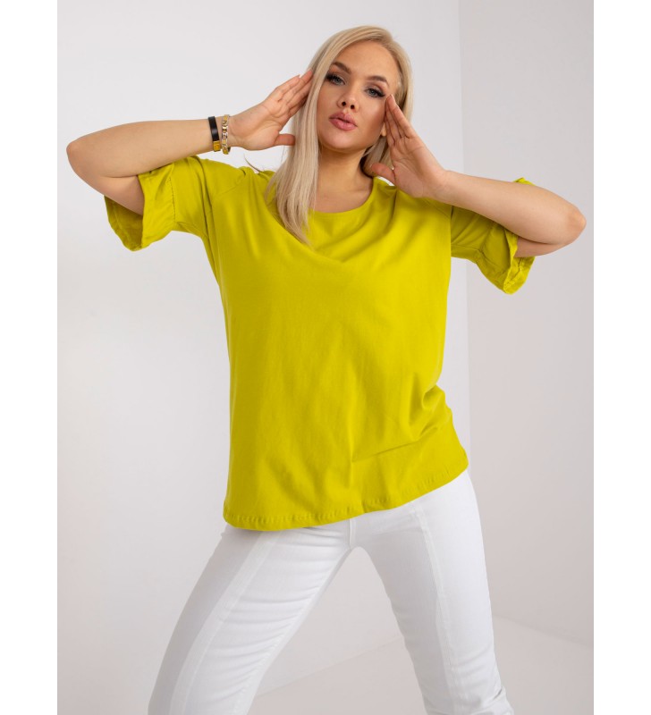 Bluzka plus size RV-BZ-6635.18X limonkowy