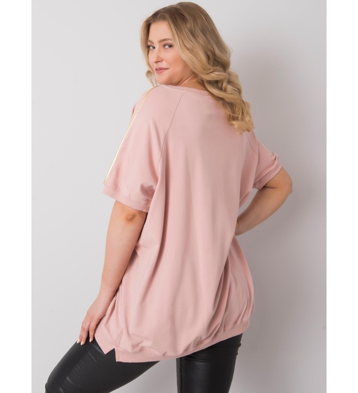 Bluzka plus size RV-BZ-6531.20P jasny różowy