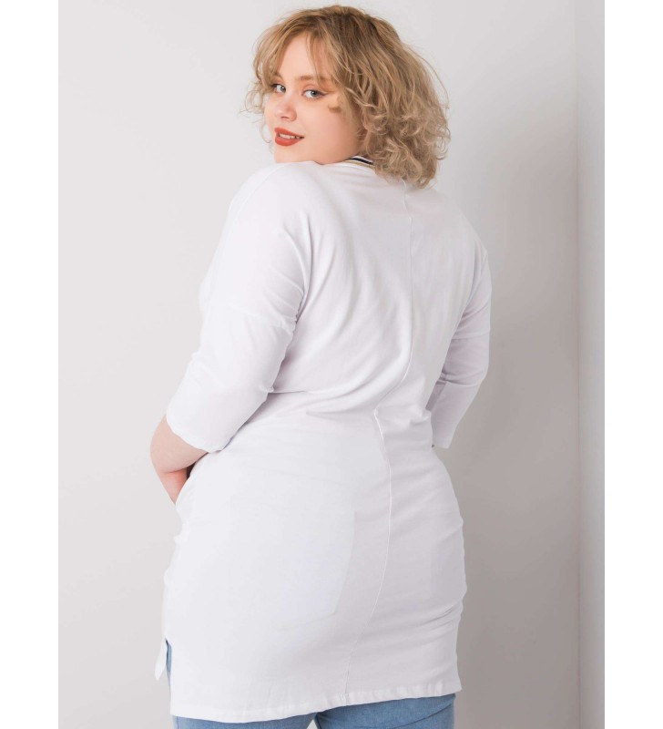 Bluzka tunika plus size RV-BZ-6486.21P biały