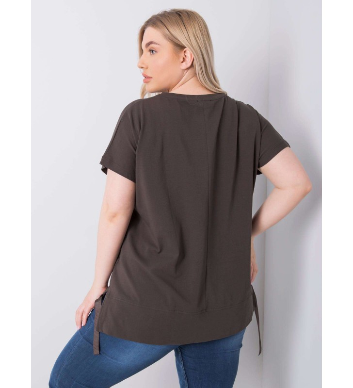 Bluzka plus size RV-BZ-6434.28P ciemny khaki