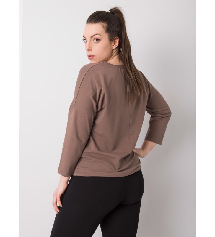 Bluzka plus size RV-BZ-6294.06P brązowy