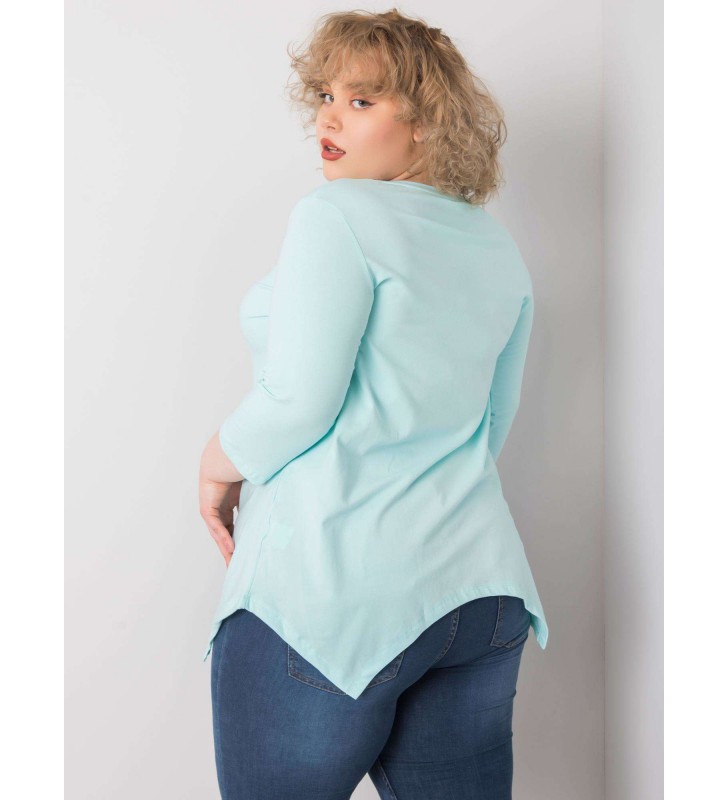 Bluzka plus size RV-BZ-6230.05X jasny niebieski