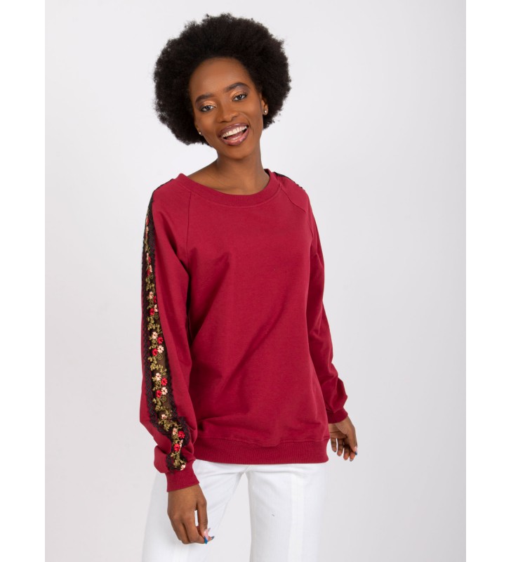 Bluza bez kaptura RV-BL-7458.16 bordowy