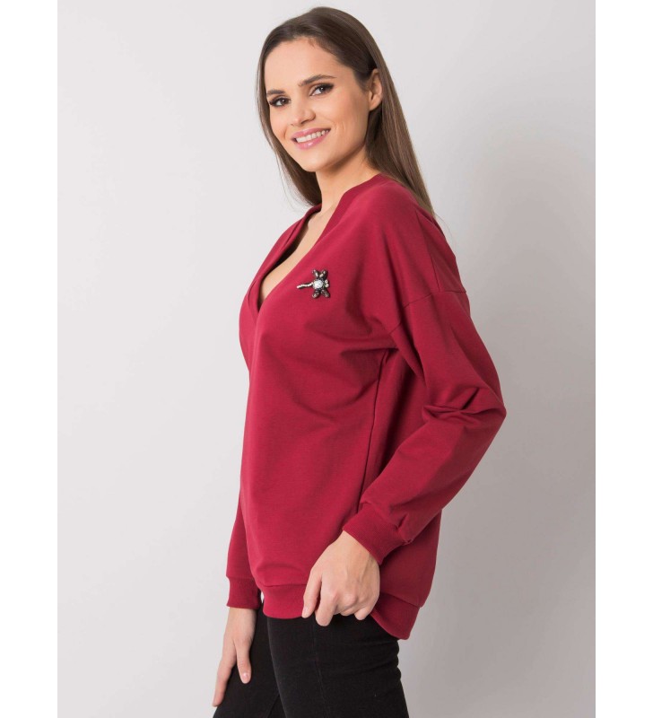 Bluza bez kaptura RV-BL-7370.78P bordowy