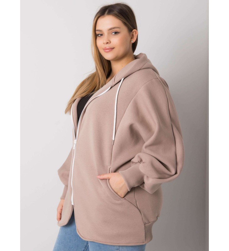 Bluza plus size RV-BL-7282.22P ciemny bezowy