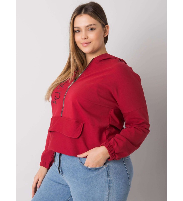 Bluza plus size RV-BL-7179.27 bordowy