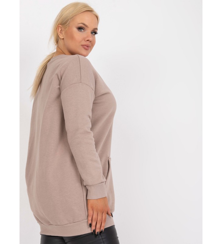 Bluza plus size RV-BL-7124.01 ciemny bezowy