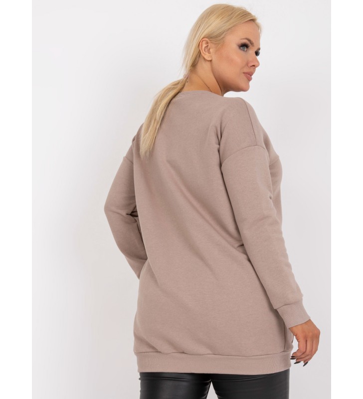 Bluza plus size RV-BL-7124.01 ciemny bezowy