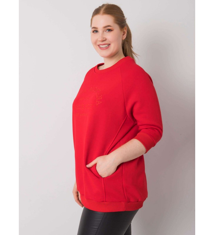 Bluza plus size RV-BL-6938.70P czerwony