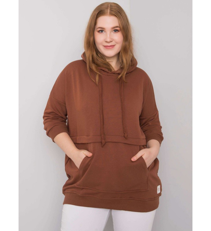 Bluza plus size RV-BL-6917.74P ciemny brązowy