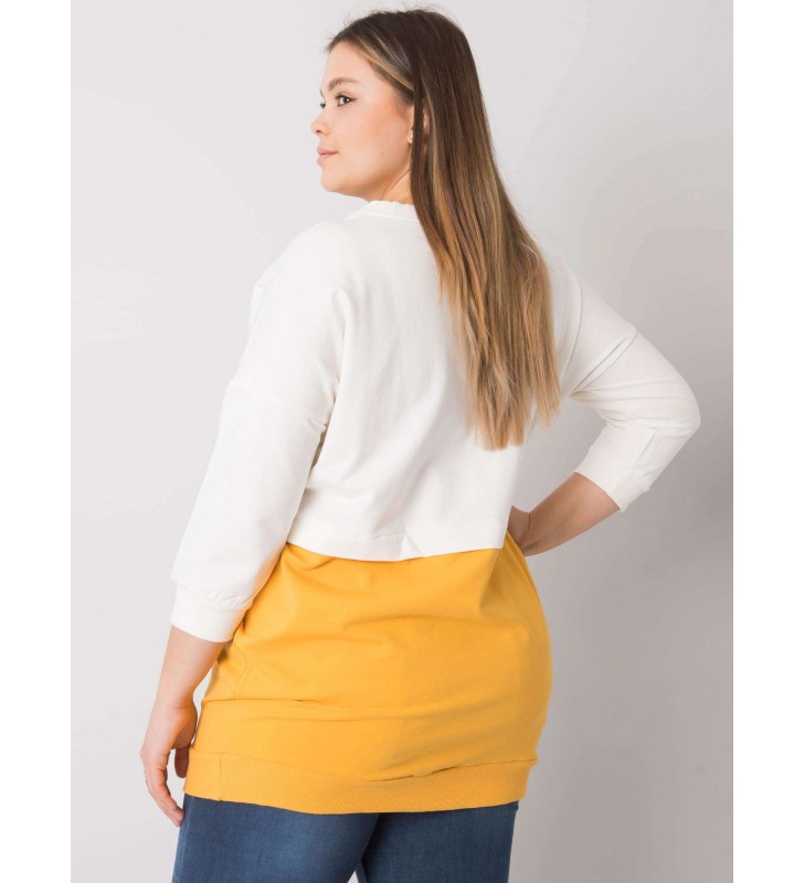 Bluza plus size RV-BL-6845.51P biało-żółty