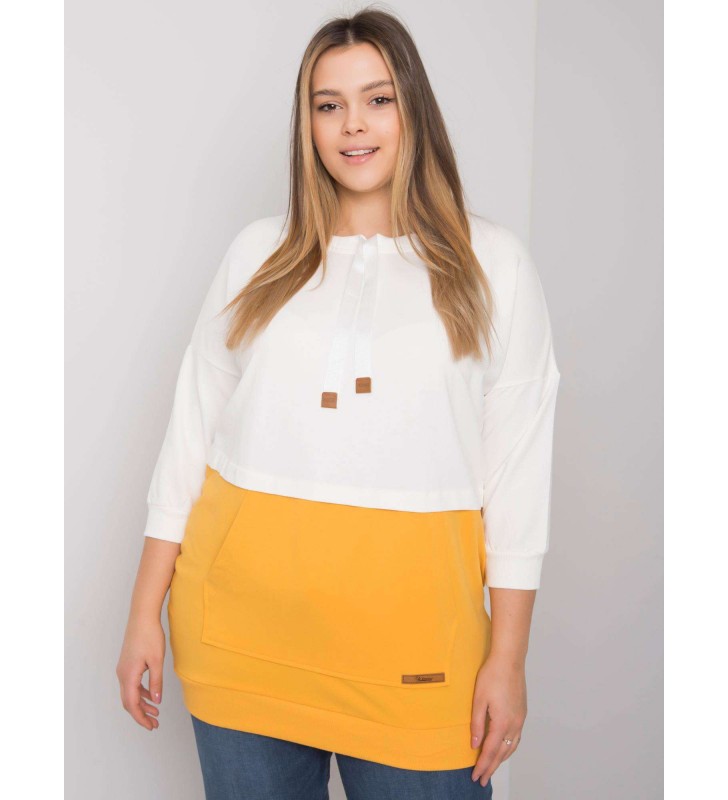 Bluza plus size RV-BL-6845.51P biało-żółty