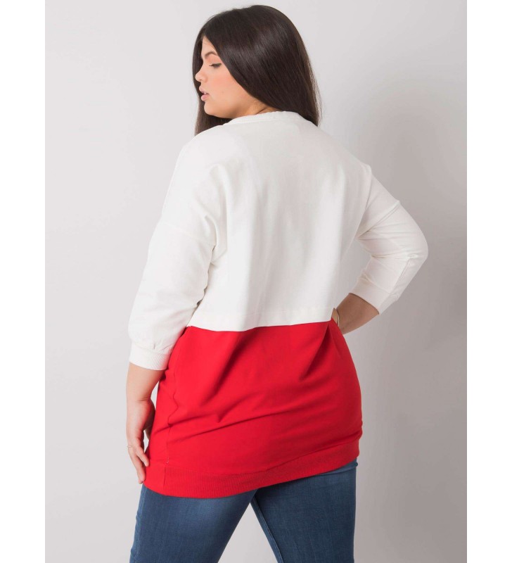 Bluza plus size RV-BL-6845.51P biało-czerwony