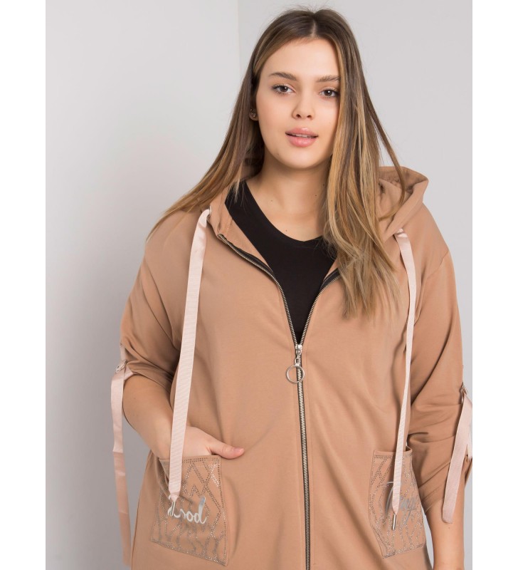 Bluza plus size RV-BL-6795.84 camelowy