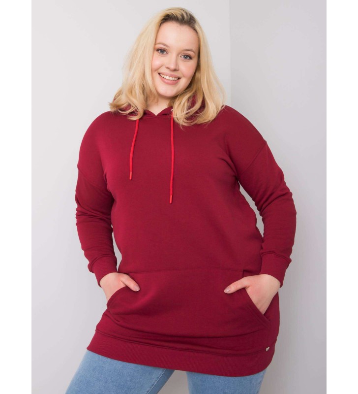 Bluza plus size RV-BL-6338.19X bordowy