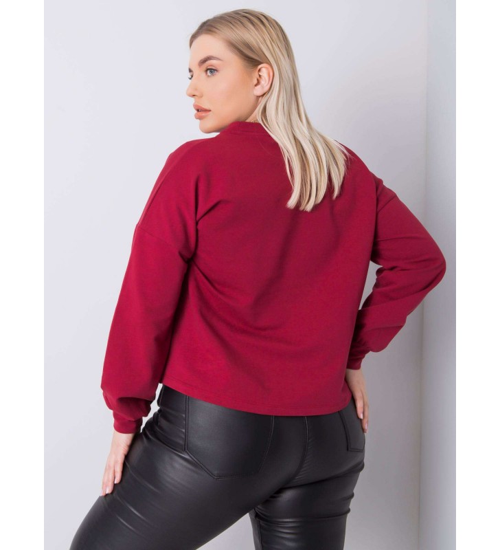 Bluza plus size RV-BL-6317.94 bordowy