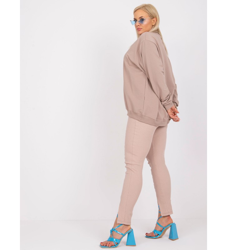 Bluza plus size RV-BL-6299.11 ciemny bezowy