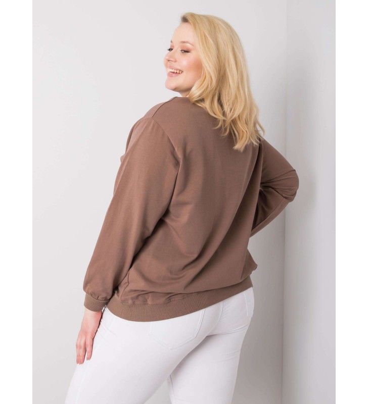 Bluza plus size RV-BL-6299.11 brązowy