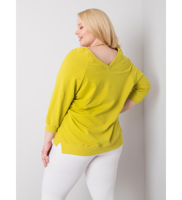 Bluza plus size RV-BL-6295.03X limonkowy