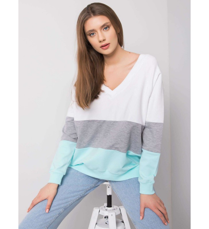 Bluza bez kaptura RV-BL-5972.07 biało-szary