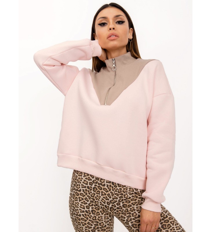 Bluza bez kaptura RV-BL-5218.70 jasny różowy