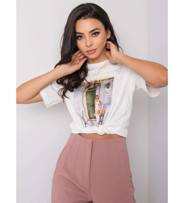 T-shirt z nadrukiem PM-TS-SS21CA71.52 biały