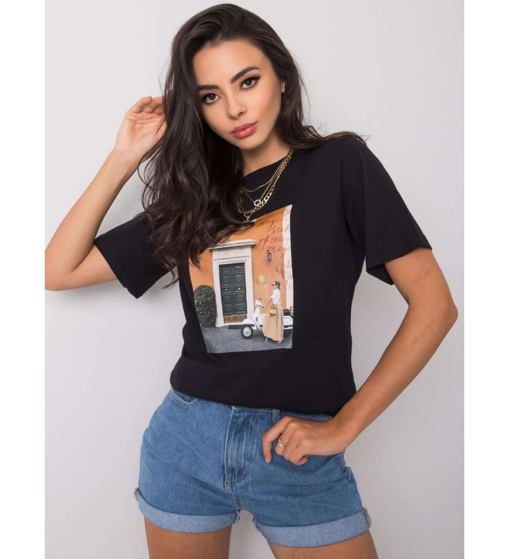 T-shirt z nadrukiem PM-TS-SS21CA61.69 czarny