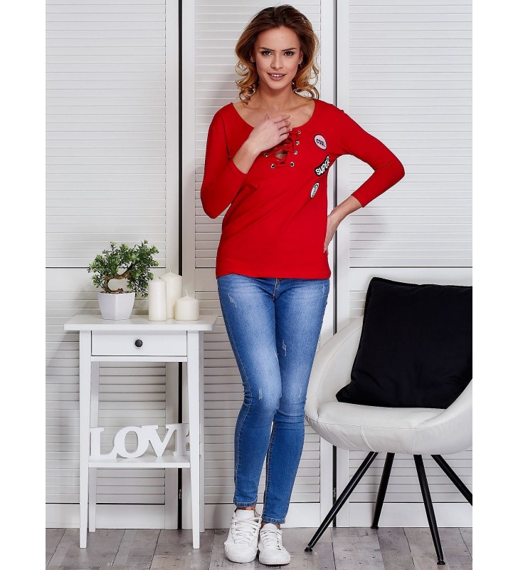 Bluzka longsleeves PL-BZ-1415.04 czerwony