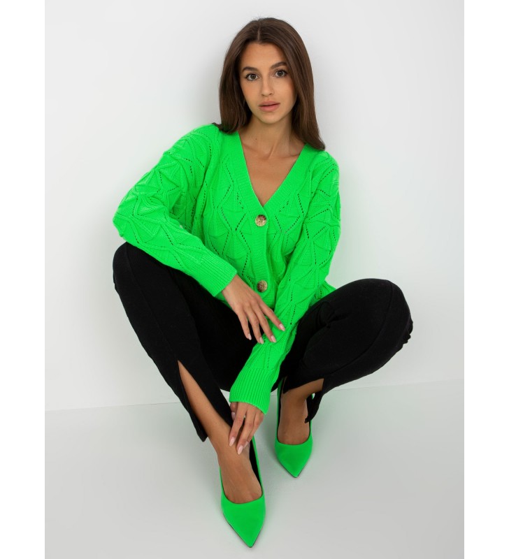 Sweter rozpinany LC-SW-8035.06X fluo zielony