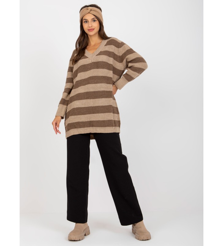 Sweter oversize LC-SW-8030.29P ciemny bezowy