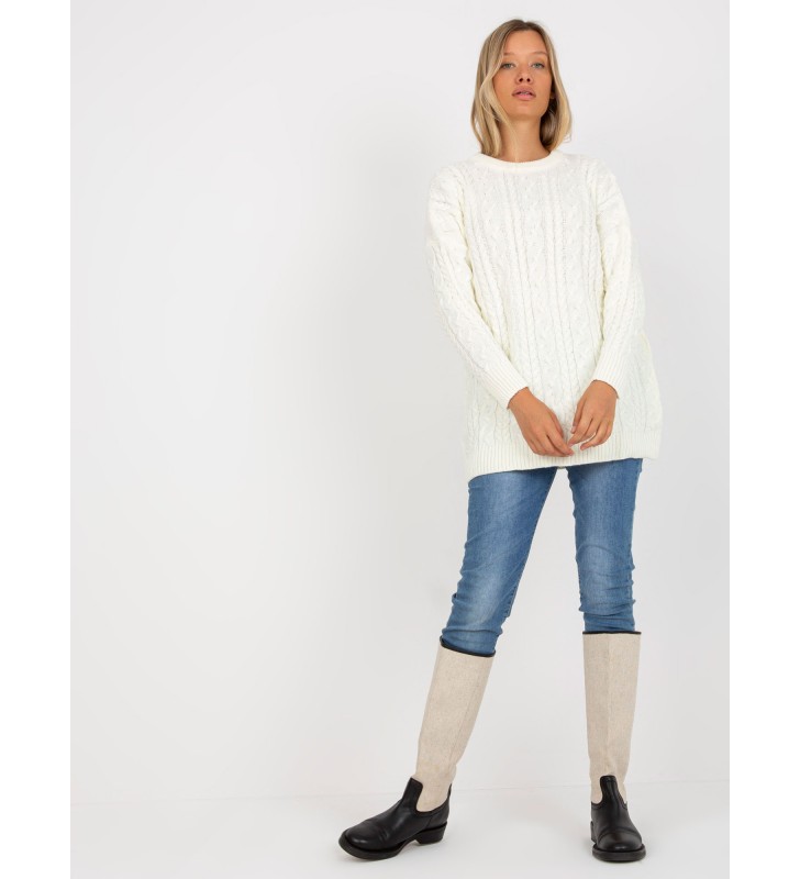 Sweter z warkoczami LC-SW-8010.22P ecru