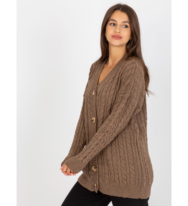 Sweter rozpinany LC-SW-8008.80P brązowy