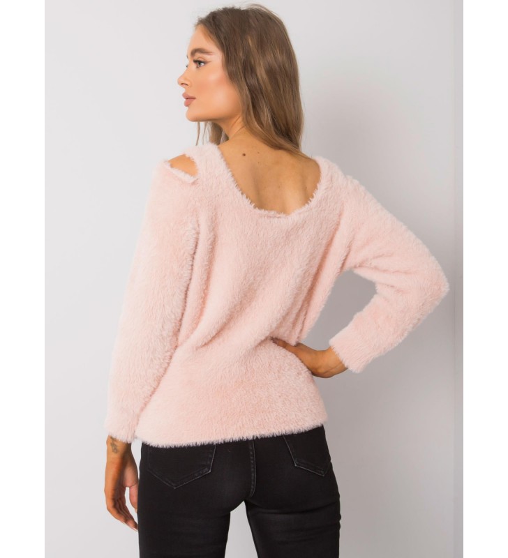 Sweter z odkrytymi ramionami LC-SW-7033.27X jasny różowy